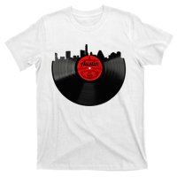 Austin Texas Vinyl Record Musical Gift Retro Austin Skyline T-Shirt