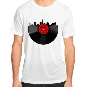 Austin Texas Vinyl Record Musical Gift Retro Austin Skyline Adult ChromaSoft Performance T-Shirt