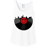 Austin Texas Vinyl Record Musical Gift Retro Austin Skyline Ladies Essential Tank