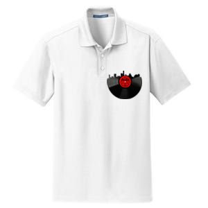 Austin Texas Vinyl Record Musical Gift Retro Austin Skyline Dry Zone Grid Polo