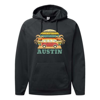 Austin Texas Vintage Performance Fleece Hoodie