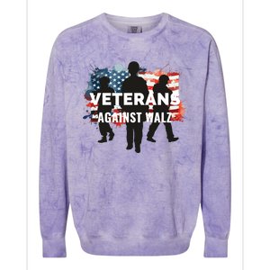 Anti Tim Walz Stolen Valor Veterans Against Walz Colorblast Crewneck Sweatshirt