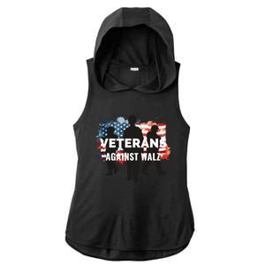 Anti Tim Walz Stolen Valor Veterans Against Walz Ladies PosiCharge Tri-Blend Wicking Draft Hoodie Tank