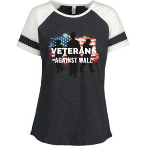 Anti Tim Walz Stolen Valor Veterans Against Walz Enza Ladies Jersey Colorblock Tee