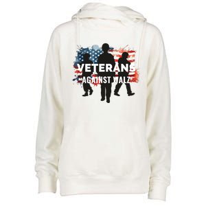 Anti Tim Walz Stolen Valor Veterans Against Walz Womens Funnel Neck Pullover Hood