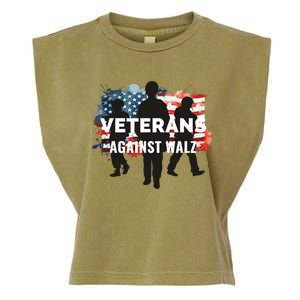 Anti Tim Walz Stolen Valor Veterans Against Walz Garment-Dyed Women's Muscle Tee