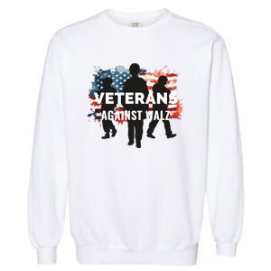 Anti Tim Walz Stolen Valor Veterans Against Walz Garment-Dyed Sweatshirt