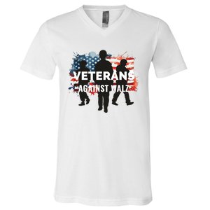 Anti Tim Walz Stolen Valor Veterans Against Walz V-Neck T-Shirt