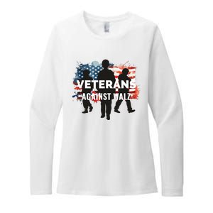 Anti Tim Walz Stolen Valor Veterans Against Walz Womens CVC Long Sleeve Shirt