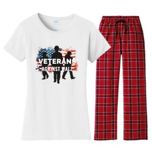 Anti Tim Walz Stolen Valor Veterans Against Walz Women's Flannel Pajama Set