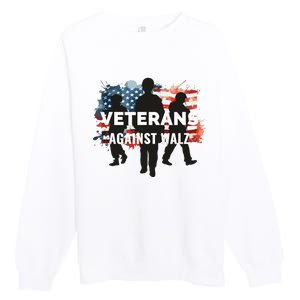 Anti Tim Walz Stolen Valor Veterans Against Walz Premium Crewneck Sweatshirt