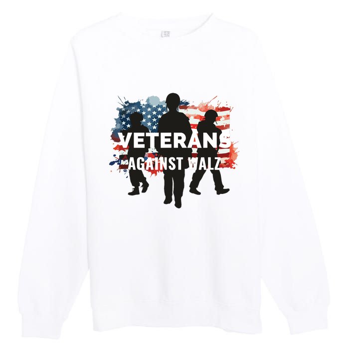 Anti Tim Walz Stolen Valor Veterans Against Walz Premium Crewneck Sweatshirt