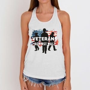 Anti Tim Walz Stolen Valor Veterans Against Walz Women's Knotted Racerback Tank