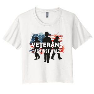 Anti Tim Walz Stolen Valor Veterans Against Walz Women's Crop Top Tee