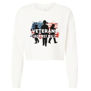 Anti Tim Walz Stolen Valor Veterans Against Walz Cropped Pullover Crew