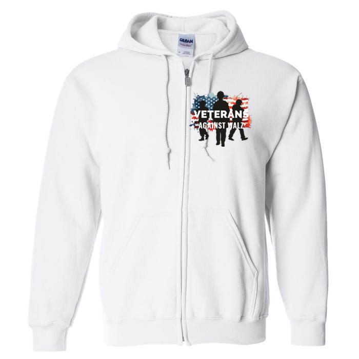 Anti Tim Walz Stolen Valor Veterans Against Walz Full Zip Hoodie