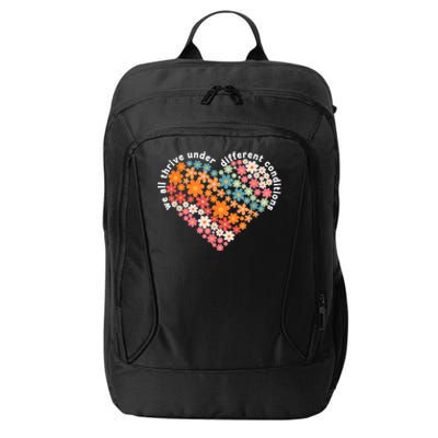 Autism Therapy We All Thrive Under Different Conditions City Backpack