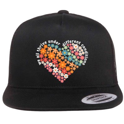 Autism Therapy We All Thrive Under Different Conditions Flatbill Hat