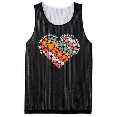 Autism Therapy We All Thrive Under Different Conditions Mesh Reversible Basketball Jersey Tank