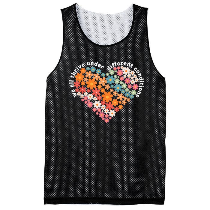 Autism Therapy We All Thrive Under Different Conditions Mesh Reversible Basketball Jersey Tank