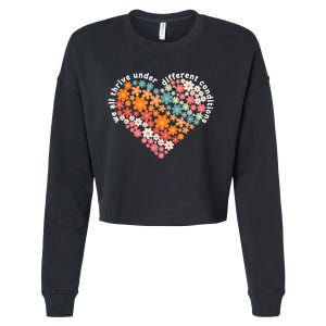 Autism Therapy We All Thrive Under Different Conditions Cropped Pullover Crew