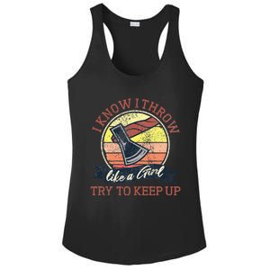 Axe Throwing Women Funny Hatchet Ax Women Lumberjack Ladies PosiCharge Competitor Racerback Tank