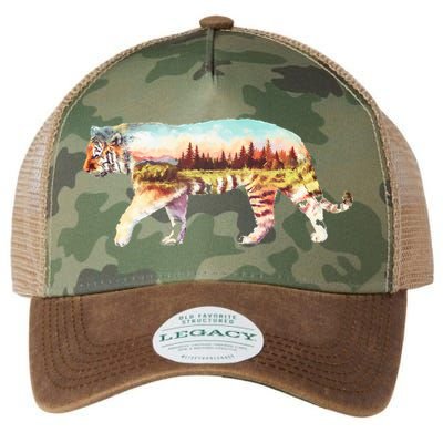 Adventurous Tiger Wilderness Graphic Legacy Tie Dye Trucker Hat