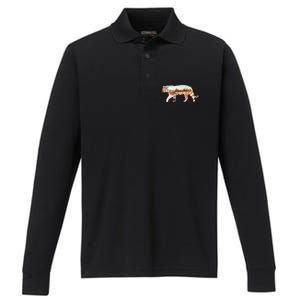 Adventurous Tiger Wilderness Graphic Performance Long Sleeve Polo