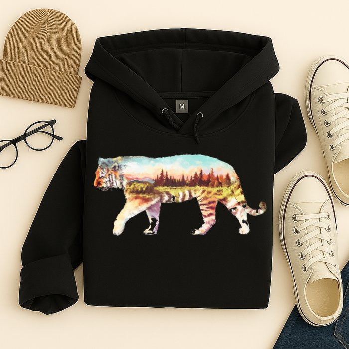 Adventurous Tiger Wilderness Graphic Hoodie