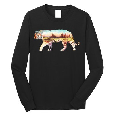 Adventurous Tiger Wilderness Graphic Long Sleeve Shirt