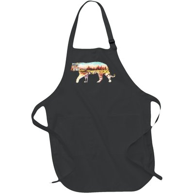 Adventurous Tiger Wilderness Graphic Full-Length Apron With Pockets