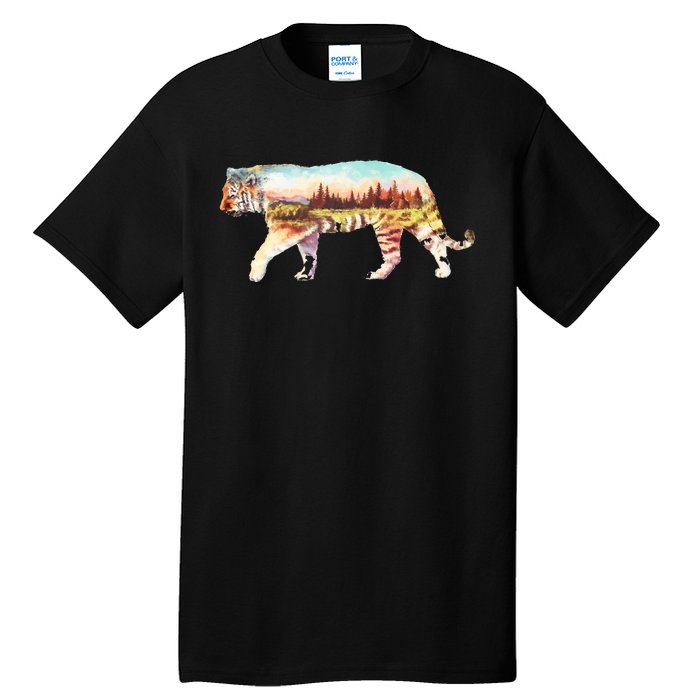 Adventurous Tiger Wilderness Graphic Tall T-Shirt