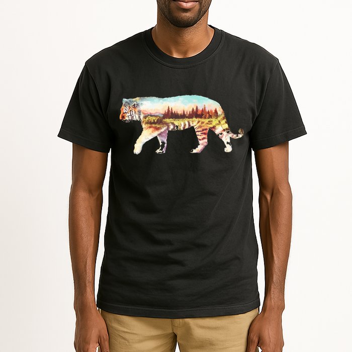 Adventurous Tiger Wilderness Graphic Tall T-Shirt