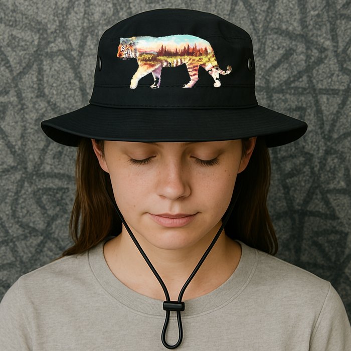 Adventurous Tiger Wilderness Graphic Bucket Hat