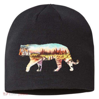 Adventurous Tiger Wilderness Graphic Sustainable Beanie