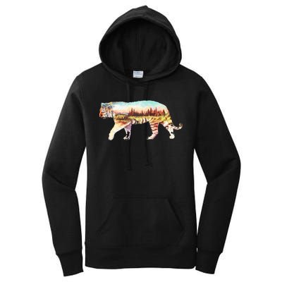 Adventurous Tiger Wilderness Graphic Women's Pullover Hoodie