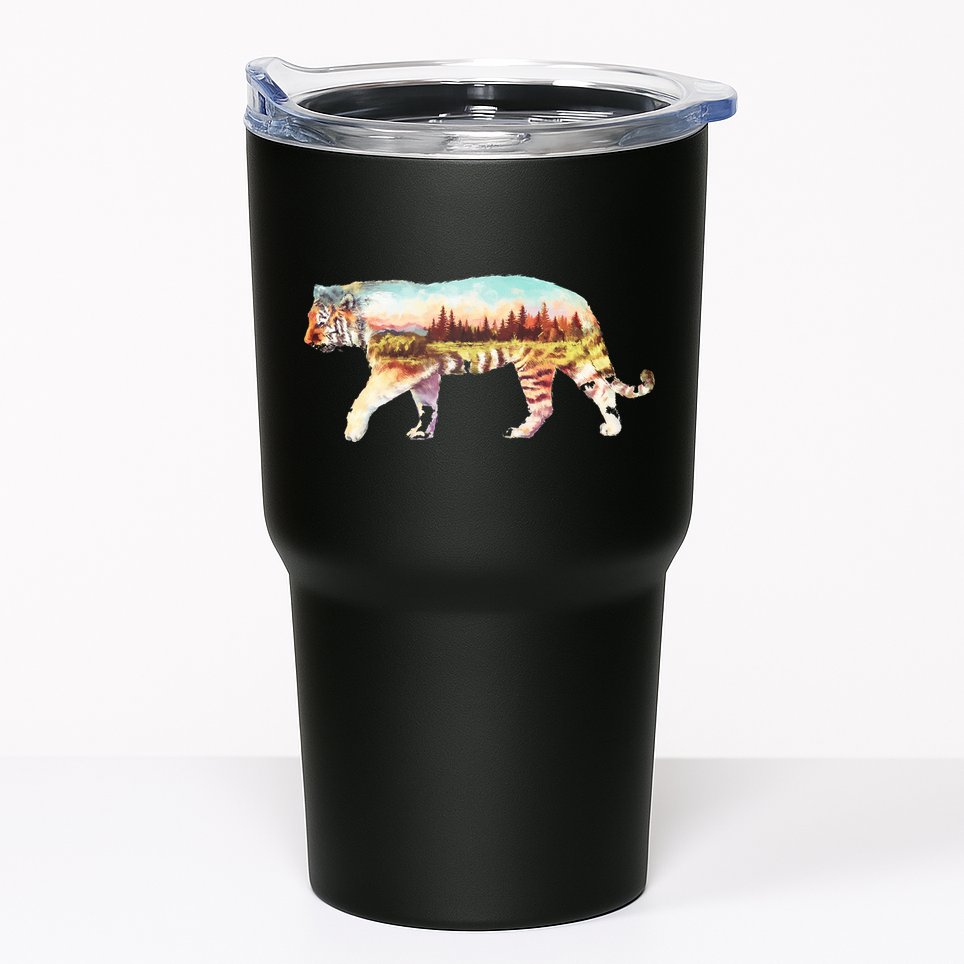 Adventurous Tiger Wilderness Graphic Tumbler