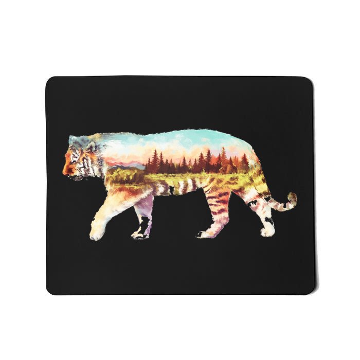 Adventurous Tiger Wilderness Graphic Mousepad