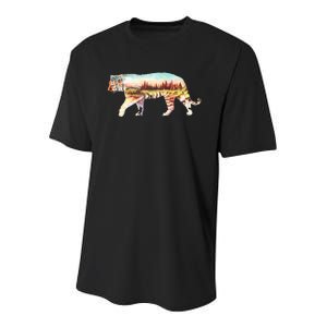 Adventurous Tiger Wilderness Graphic Youth Performance Sprint T-Shirt