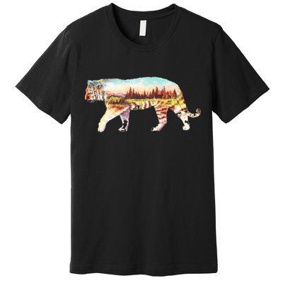 Adventurous Tiger Wilderness Graphic Premium T-Shirt