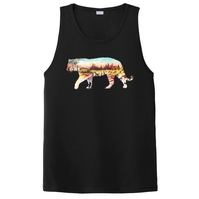 Adventurous Tiger Wilderness Graphic PosiCharge Competitor Tank