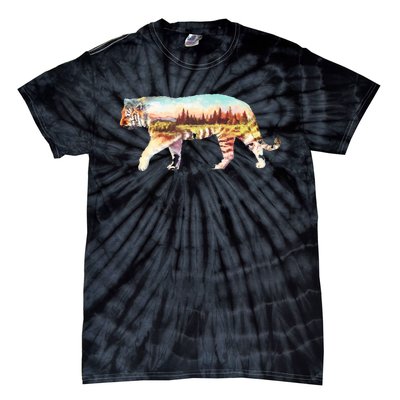 Adventurous Tiger Wilderness Graphic Tie-Dye T-Shirt