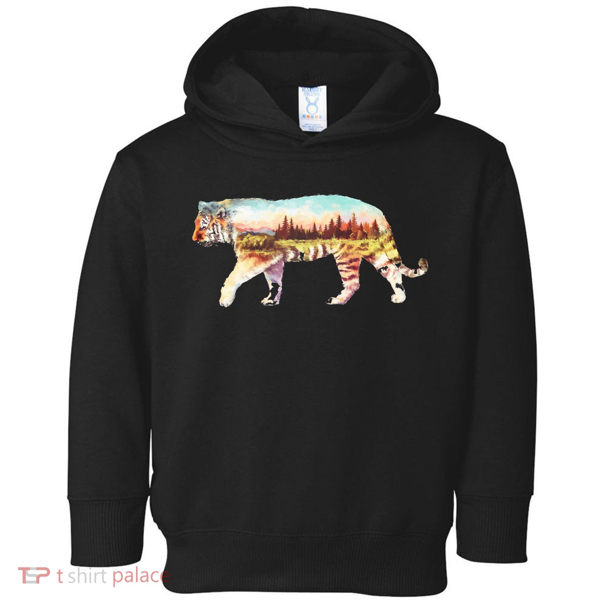 Adventurous Tiger Wilderness Graphic Toddler Hoodie