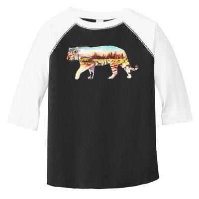 Adventurous Tiger Wilderness Graphic Toddler Fine Jersey T-Shirt