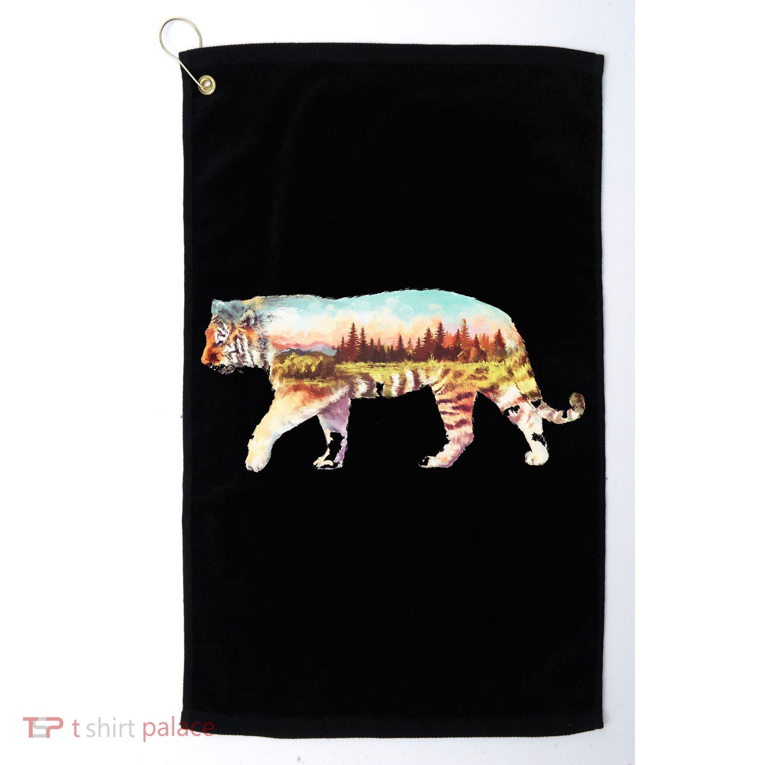 Adventurous Tiger Wilderness Graphic Golf Towel