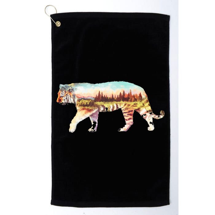 Adventurous Tiger Wilderness Graphic Golf Towel
