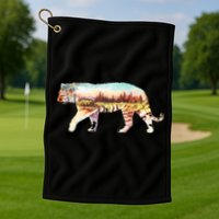 Adventurous Tiger Wilderness Graphic Golf Towel