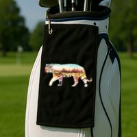Adventurous Tiger Wilderness Graphic Golf Towel