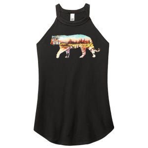 Adventurous Tiger Wilderness Graphic Women's Perfect Tri Rocker Tank