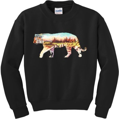 Adventurous Tiger Wilderness Graphic Kids Sweatshirt